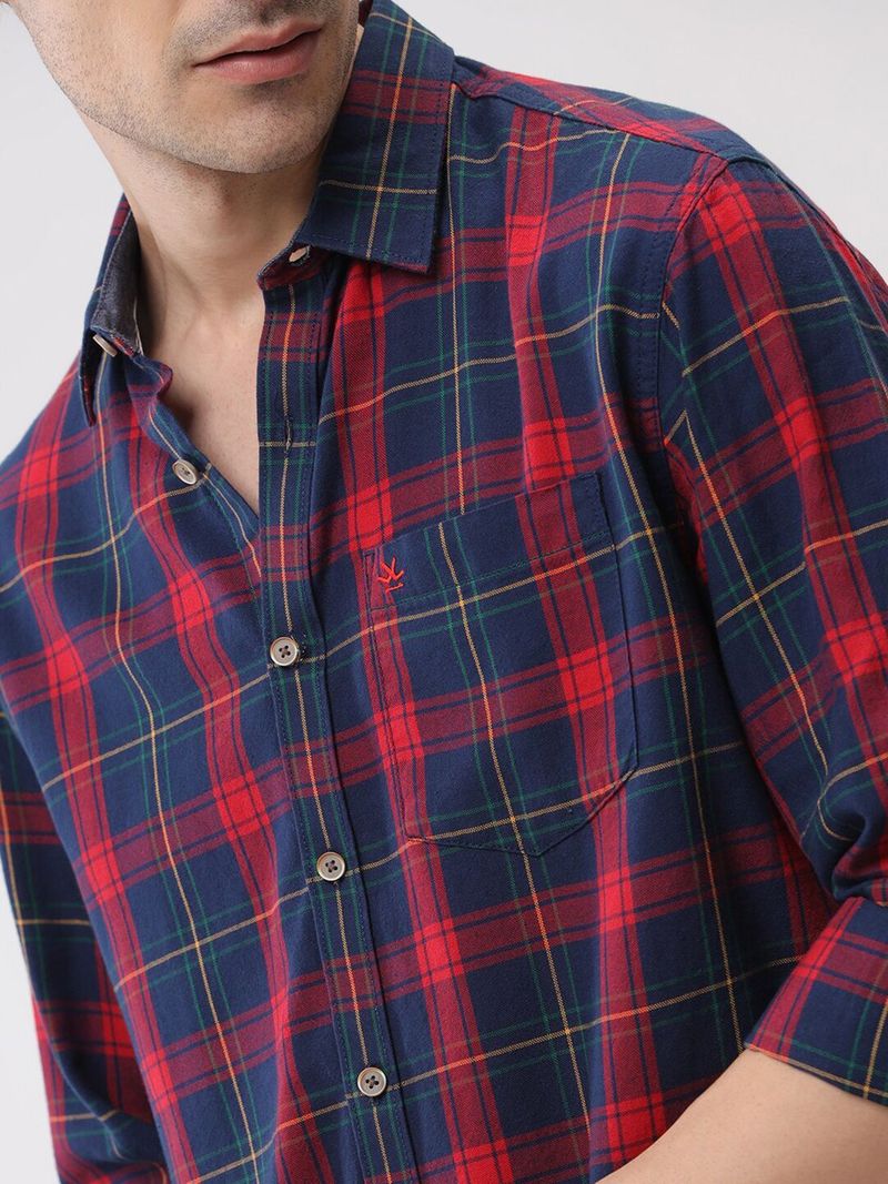 WROGN Men Slim Fit Checkered Casual Shirt - Image 4