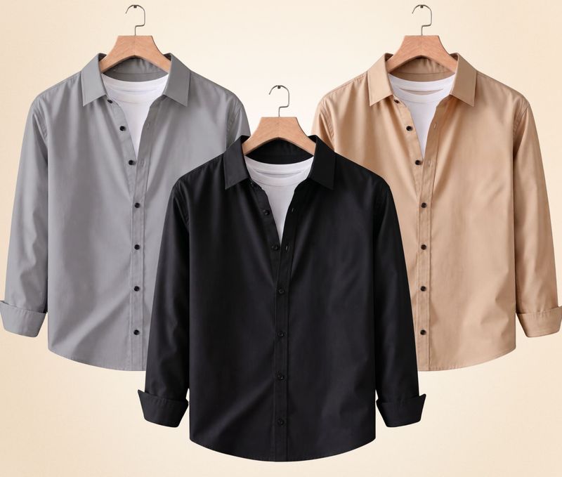 Colix Men Regular Fit Solid Spread Collar Shirt - Image 2