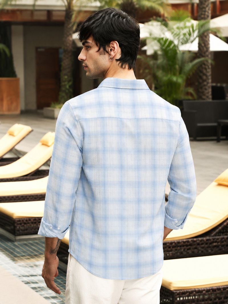 S-LINE Men Regular Fit Checkered Spread Collar Casual Shirt - Image 3