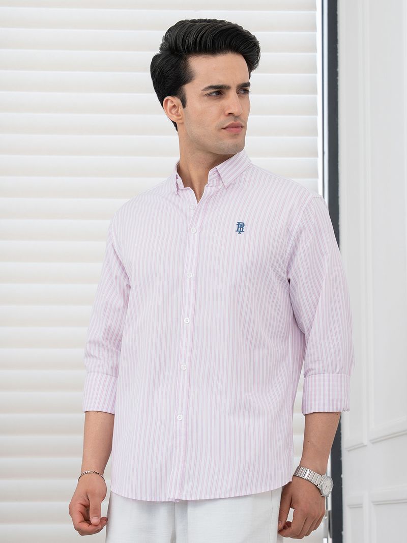 RED TAPE Men Relaxed Fit Striped Casual Shirt (Red) - Image 6