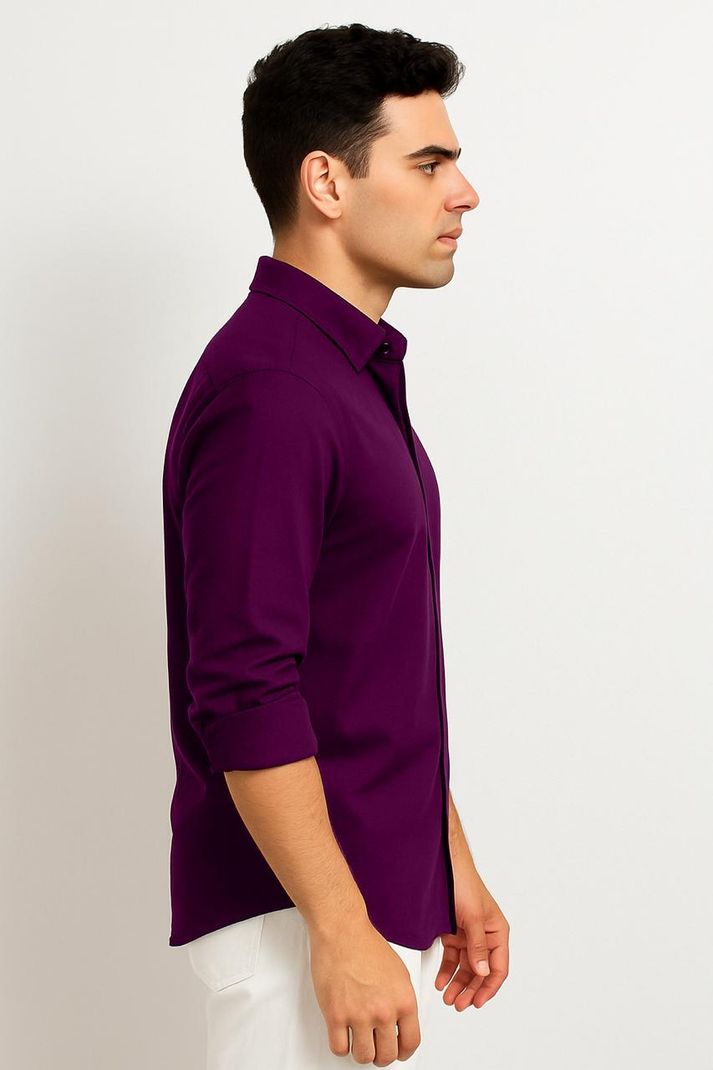 MACSAM Clothings Men Regular Fit Solid Spread Collar Shirt - Image 5
