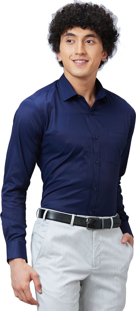 PARK AVENUE Men Slim Fit Solid Spread Collar Shirt - Image 4