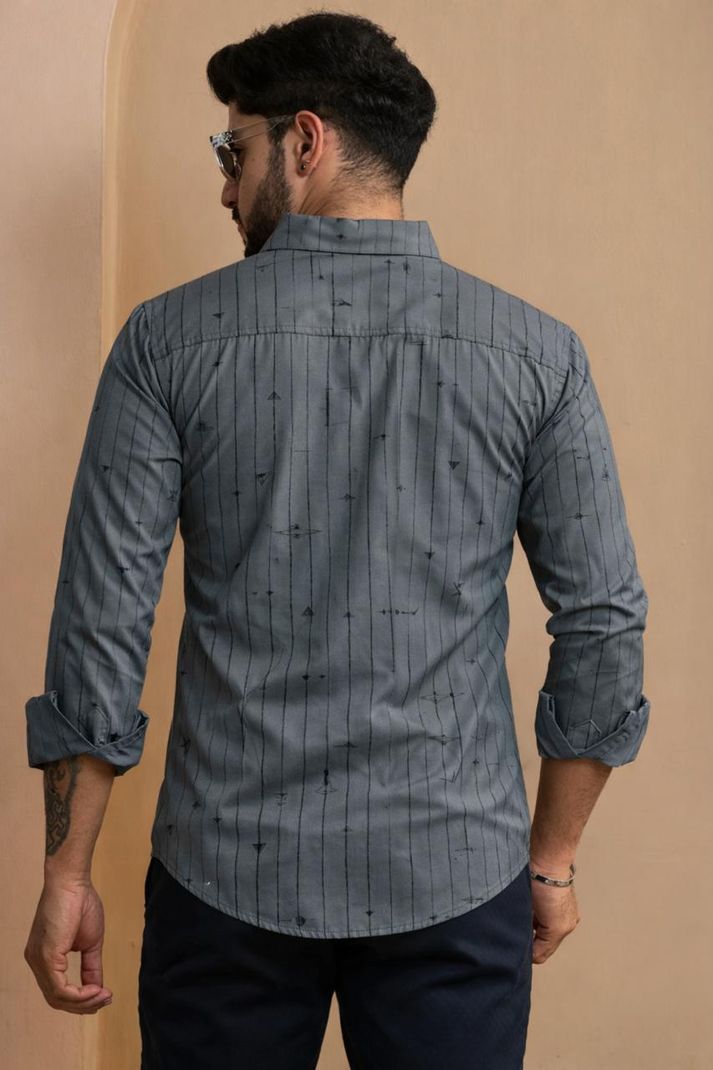 Erica Men Regular Fit Striped Spread Collar Shirt - Image 4