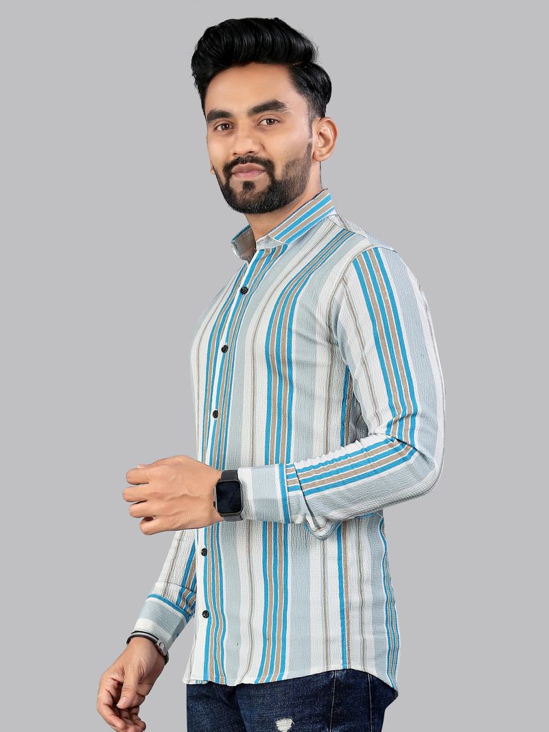 METRONAUT Men Regular Fit Striped Spread Collar Shirt - Image 6