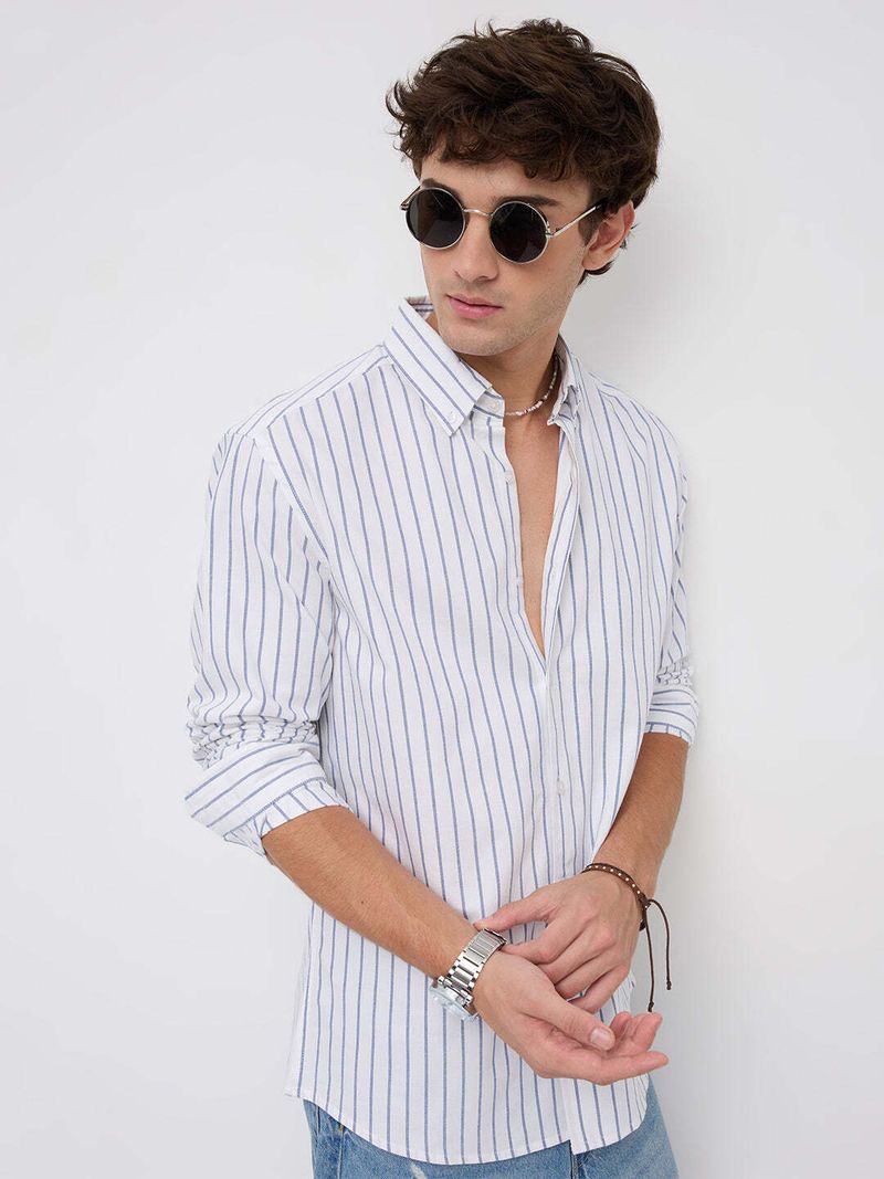 VASTRADO Men Regular Fit Striped Shirt - Image 5