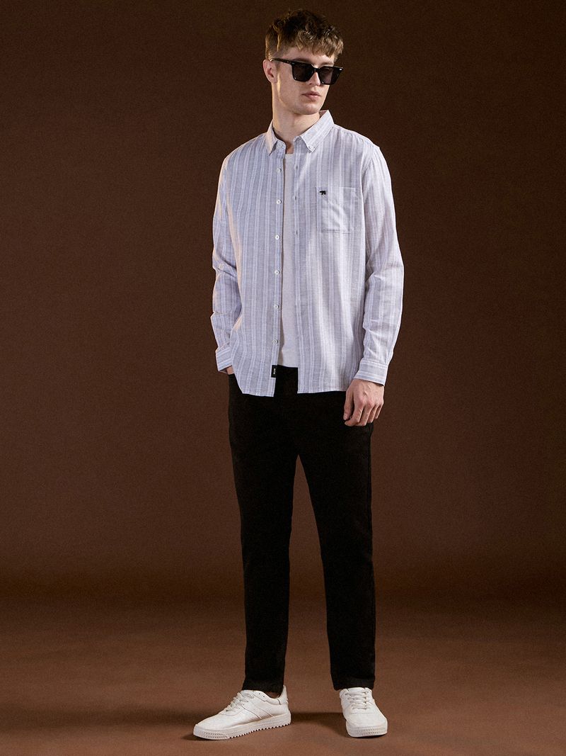 THE BEAR HOUSE Men Slim Fit Striped Casual Shirt - Image 6