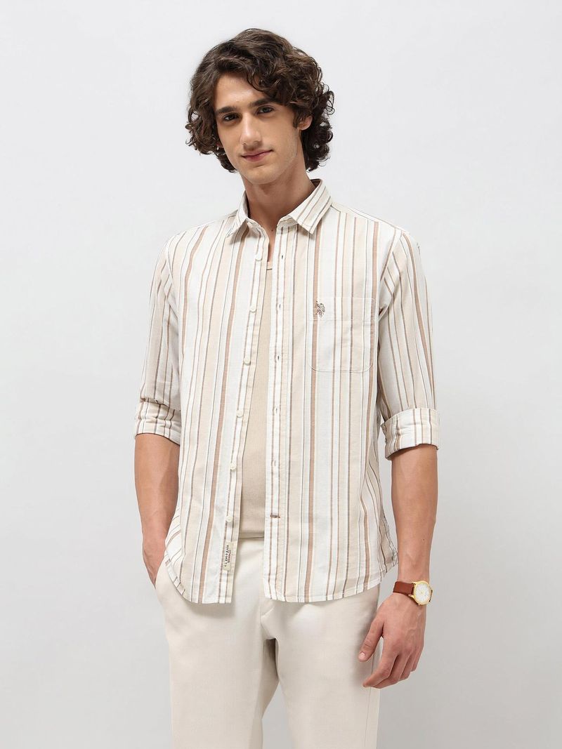 U.S. Polo Assn. Denim Co. U.S. Polo Assn. Slim Fit Striped Spread - Image 2