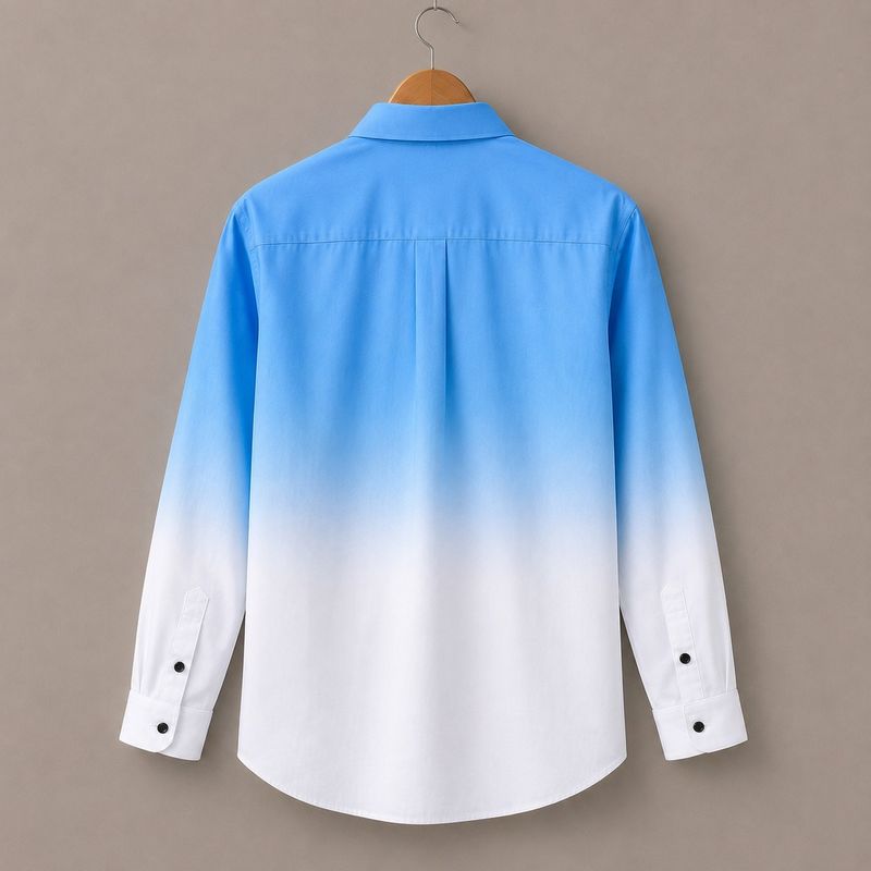 SH FSN Men Regular Fit Dyed/Ombre Spread Collar Party Shirt - Image 3