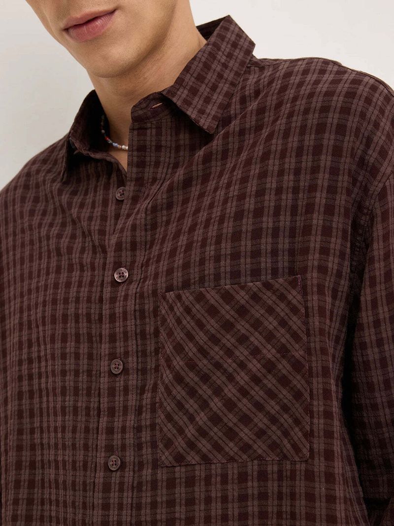 VASTRADO Men Oversized Checkered Casual Shirt - Image 4
