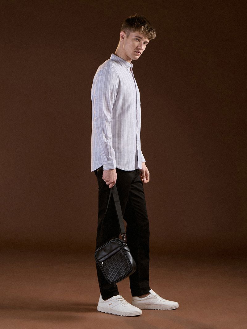 THE BEAR HOUSE Men Slim Fit Striped Casual Shirt - Image 5