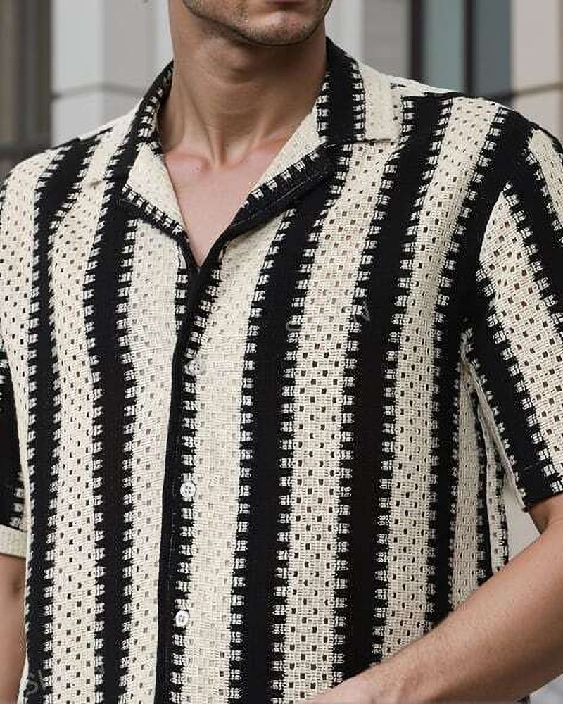 SHOPBAZAR Men Relaxed Fit Striped Spread Collar Casual Shirt - Image 5