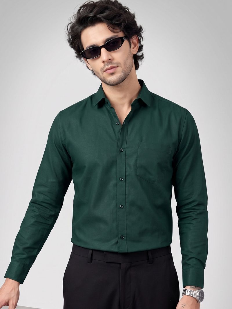 NIVICK Men Regular Fit Solid Spread Collar Formal Shirt - Image 2