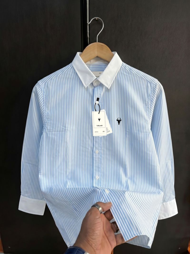 vdlooks Men Regular Fit Striped Casual Shirt - Image 2