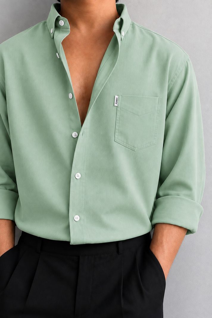 FOXEY Men Regular Fit Solid Button Down Shirt - Image 2