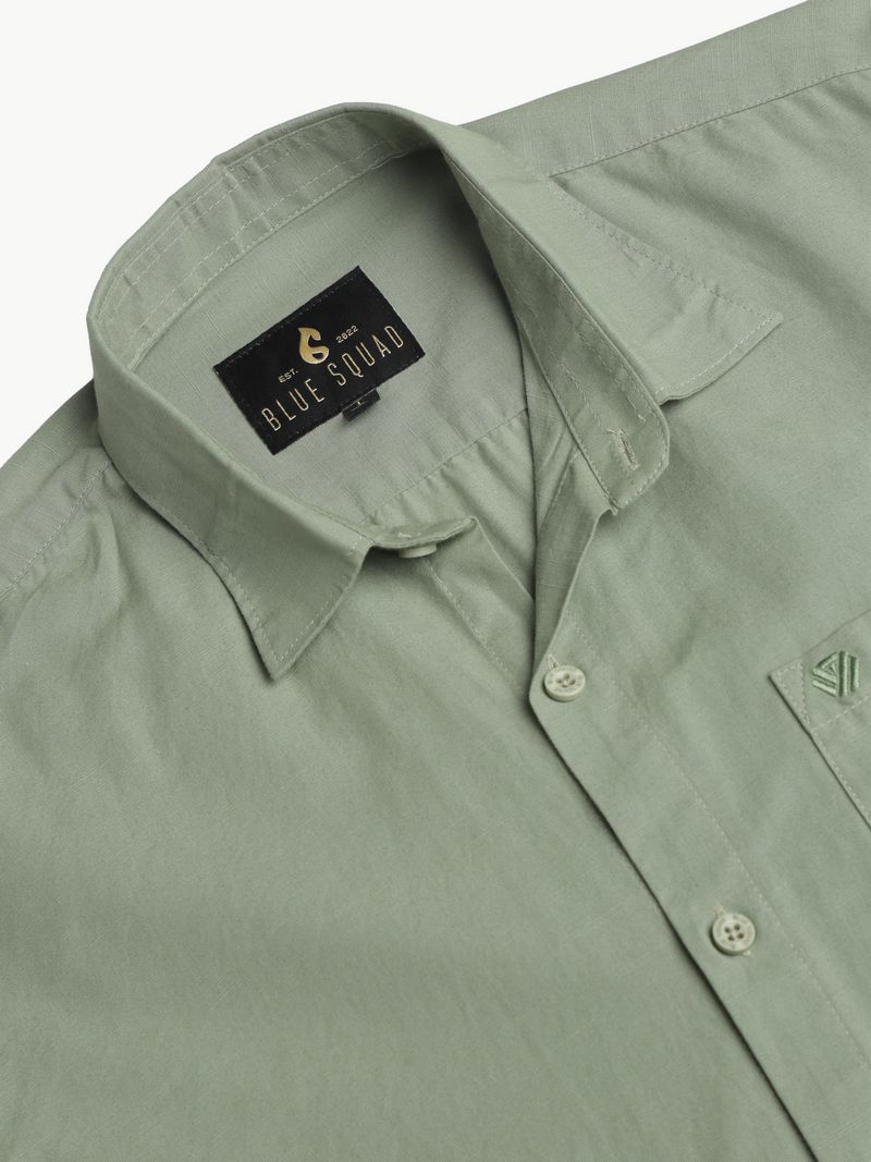 BLUE SQUAD Men Slim Fit Solid Spread Collar Casual Shirt (Blue) - Image 6