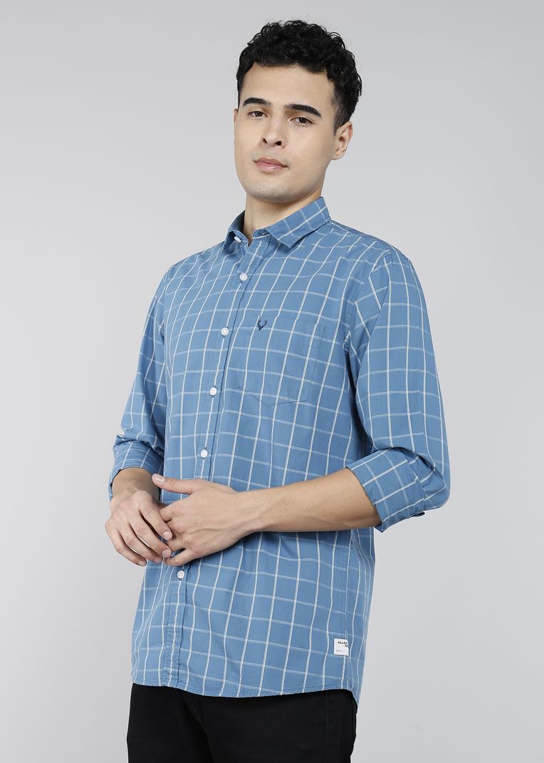 Allen Solly Men Regular Fit Checkered Casual Shirt - Image 5