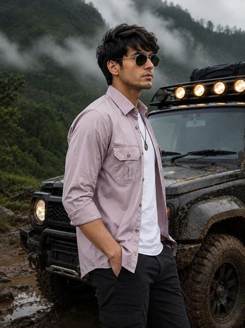 Majestic Man Men Slim Fit Spread Collar Casual Shirt - Image 3