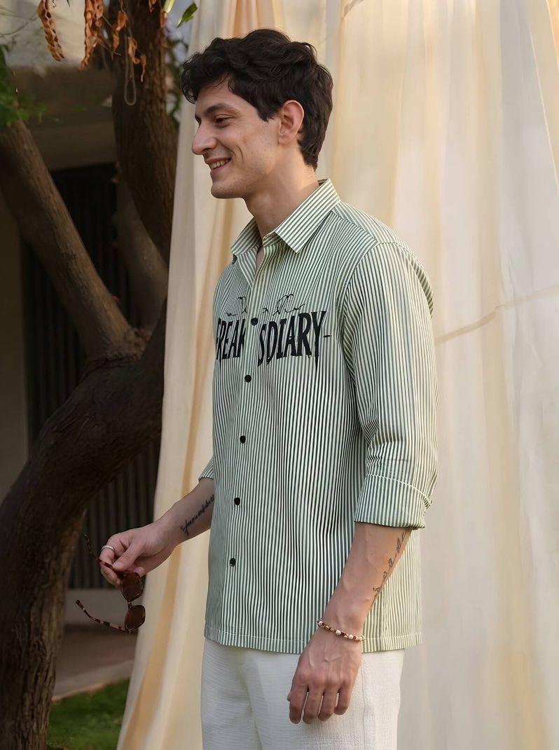 FZ Garments Men Boxy Fit Striped Spread Collar Casual Shirt - Image 2