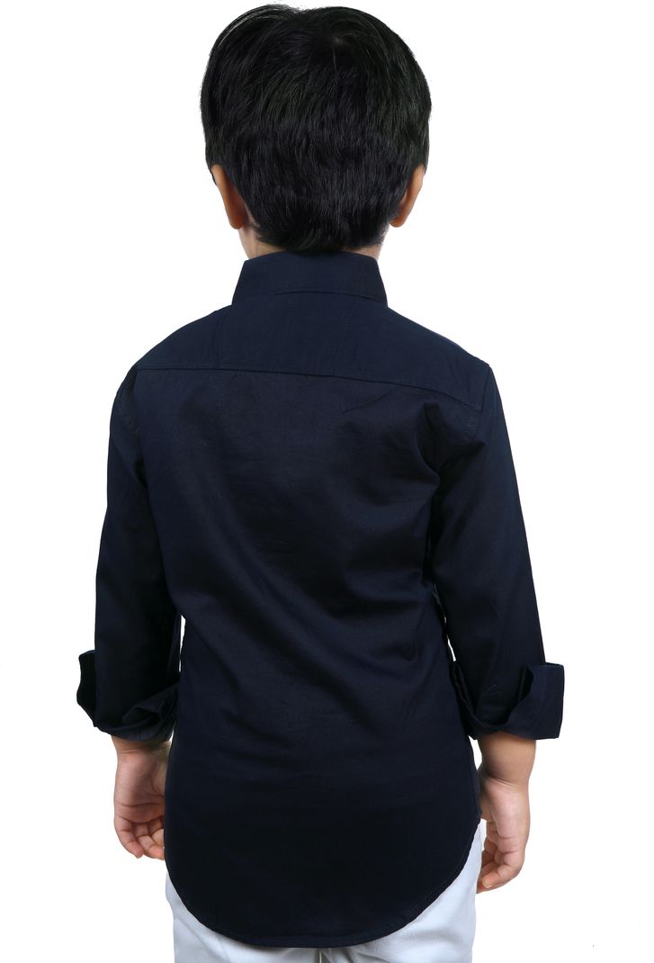 SKY PEARL Boys Regular Fit Solid Spread Collar Shirt - Image 4