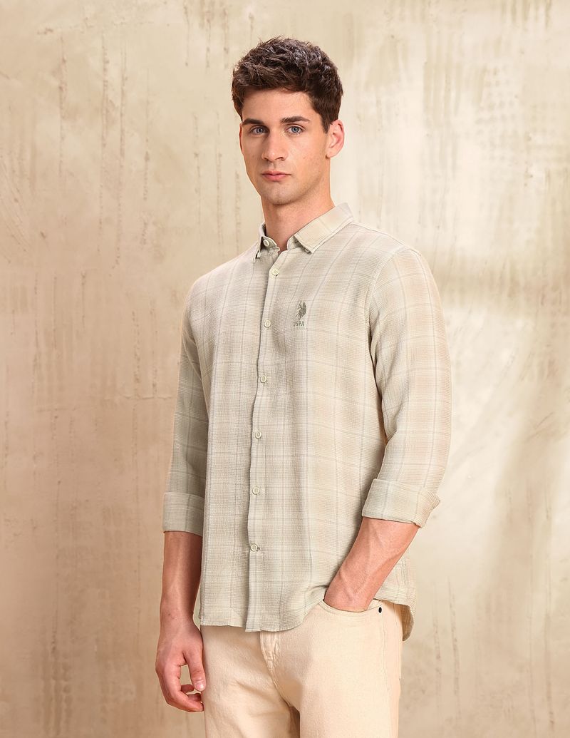 U.S. Polo Assn. Denim Co. Men Regular Fit Checkered Shirt - Image 3