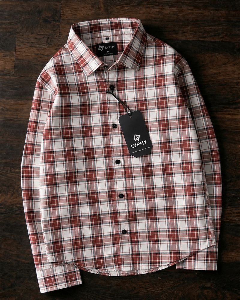 Lyphy Men Regular Fit Checkered Spread Collar Casual Shirt - Image 2