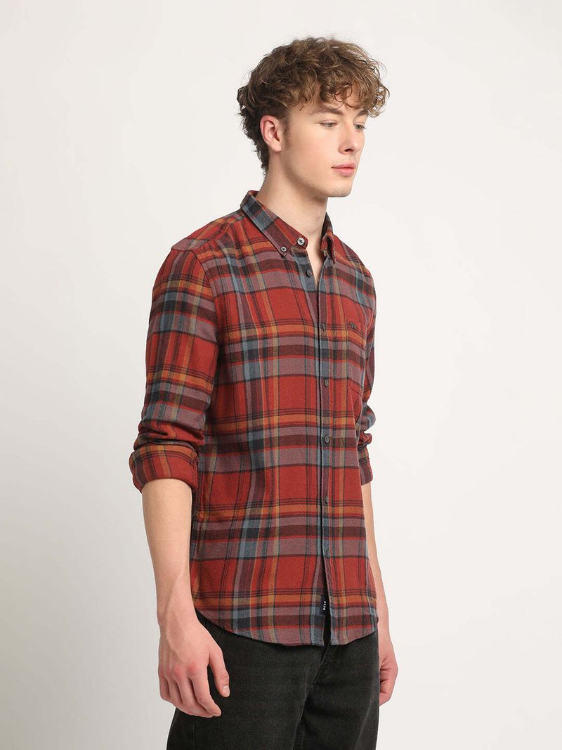 THE BEAR HOUSE Men Slim Fit Checkered Casual Shirt - Image 6