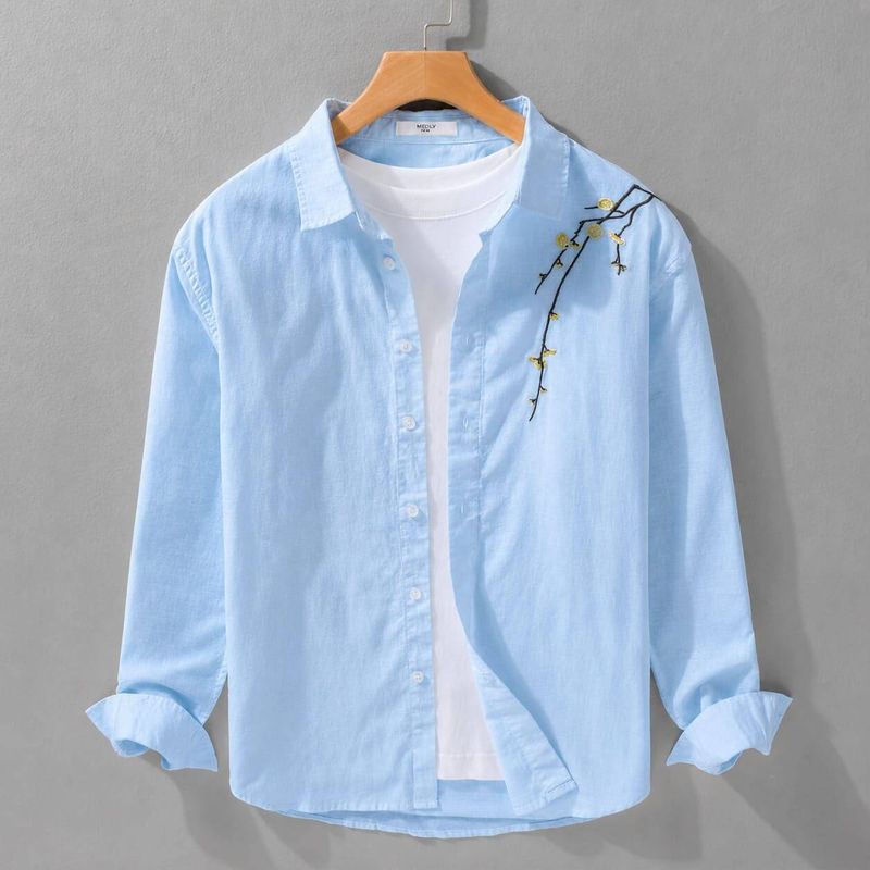 Ziya Clothiing Men Regular Fit Embroidered Casual Shirt - Image 2