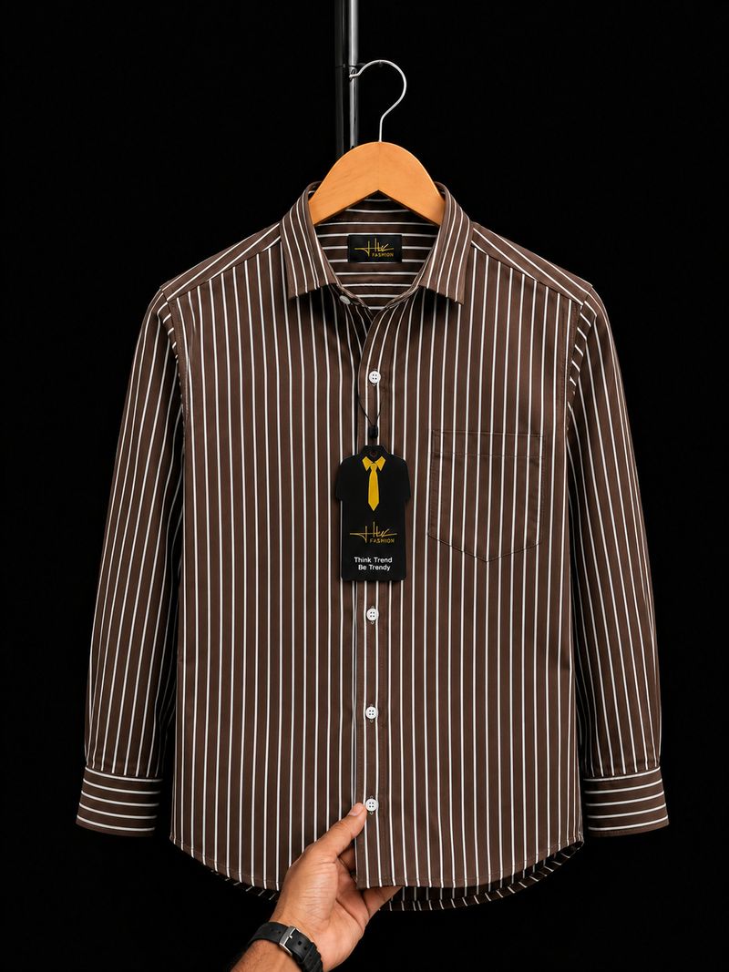 HKV FASHION Men Regular Fit Striped Shirt - Image 2