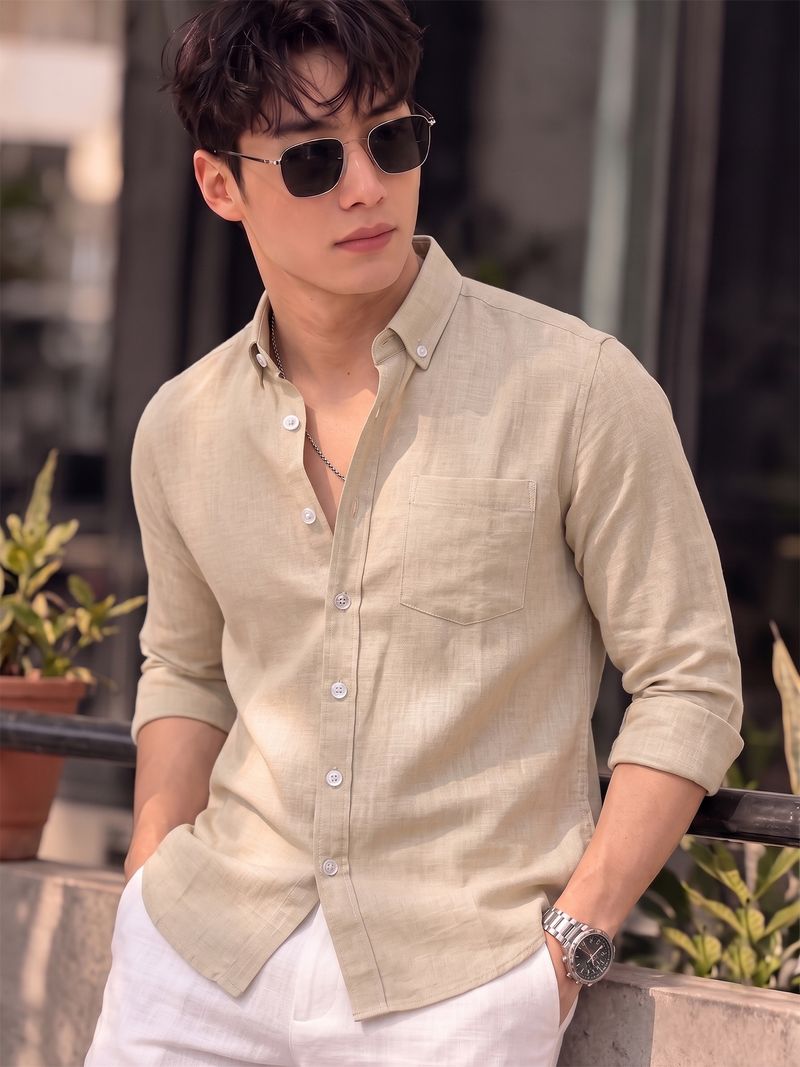 Nat Jastica Men Regular Fit Solid Button Down Shirt - Image 2