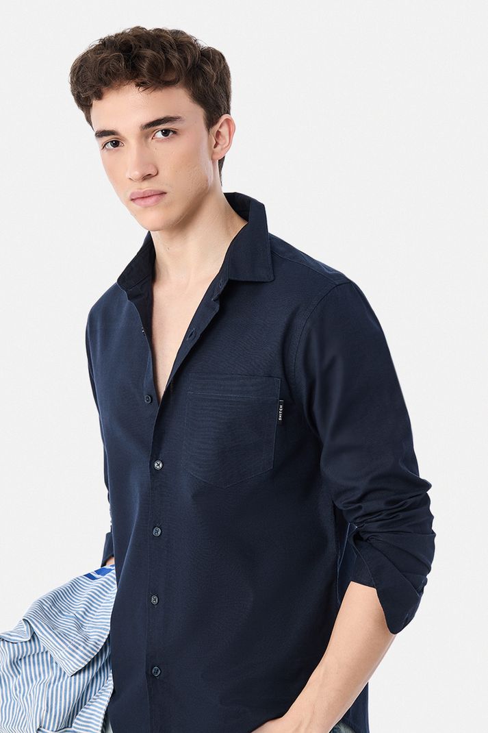 Snitch Men Regular Fit Solid Spread Collar Shirt - Image 4
