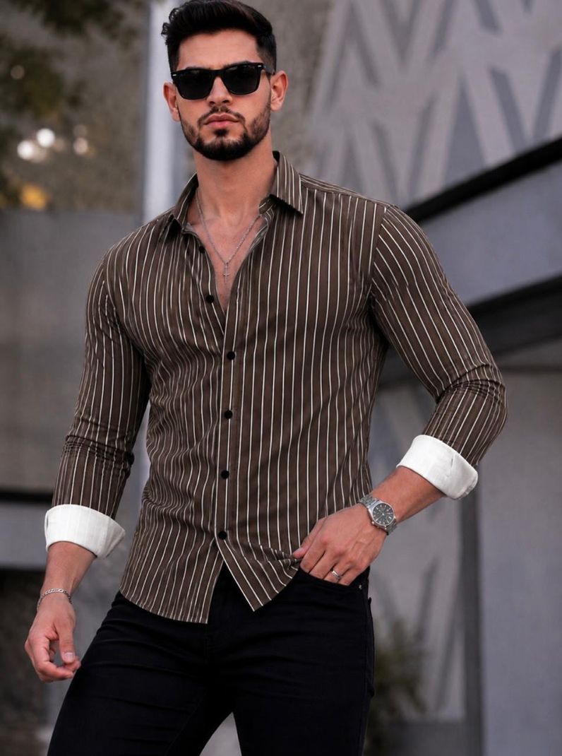 indicare Men Slim Fit Striped Shirt - Image 4