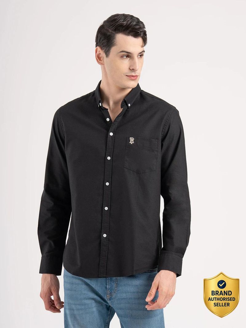 RED TAPE Men Relaxed Fit Solid Spread Collar Casual Shirt (Red) - Image 2