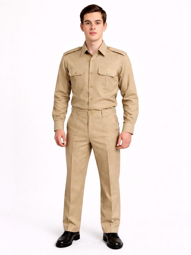 Shree Maruti Shopping Beige Uniform Shirt - Image 2
