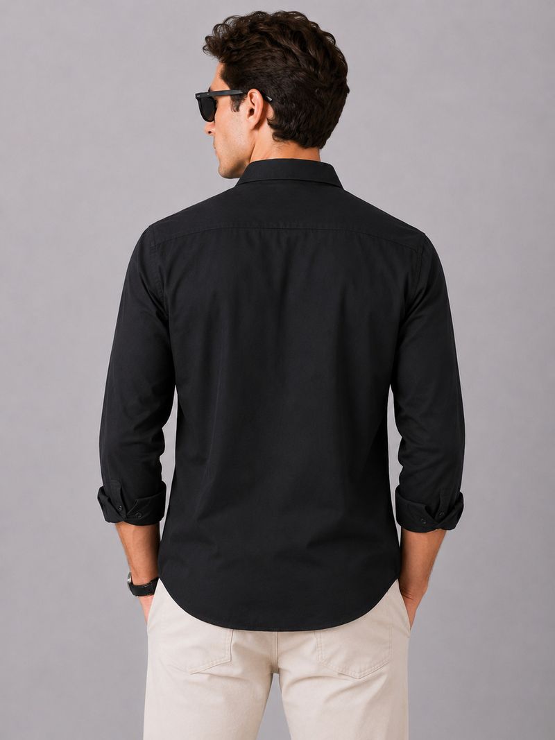 DSLASH Men Regular Fit Solid Spread Collar Shirt - Image 3