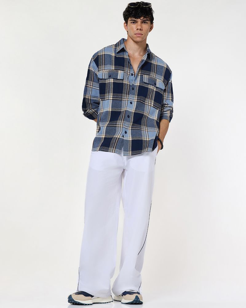 BEWAKOOF Men Oversized Fit Checkered Spread Collar Casual Shirt - Image 5