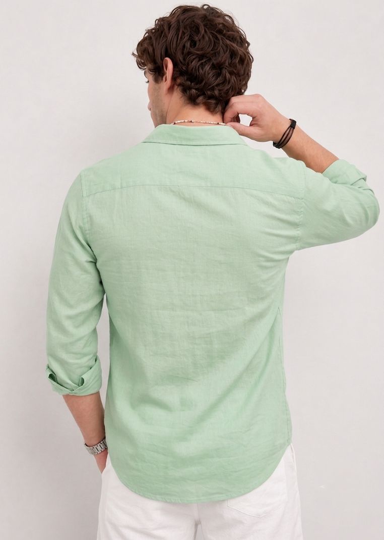 WE KAIKA Men Regular Fit Solid Spread Collar Shirt - Image 4