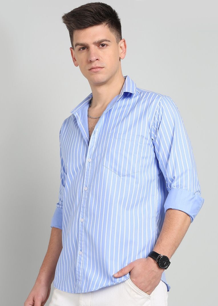 RODEIZ Men Slim Fit Striped Shirt - Image 6