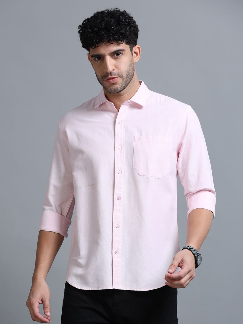 Tom Mackler Men Slim Fit Solid Spread Collar Casual Shirt - Image 4