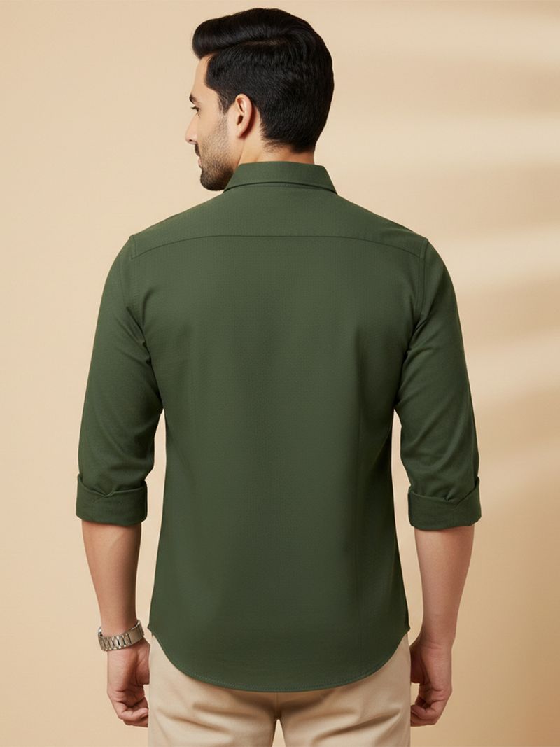 METRONAUT Men Regular Fit Solid Spread Collar Shirt - Image 3