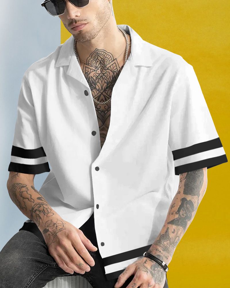 EyeBogler Men Regular Fit Solid Lapel Casual Shirt - Image 6