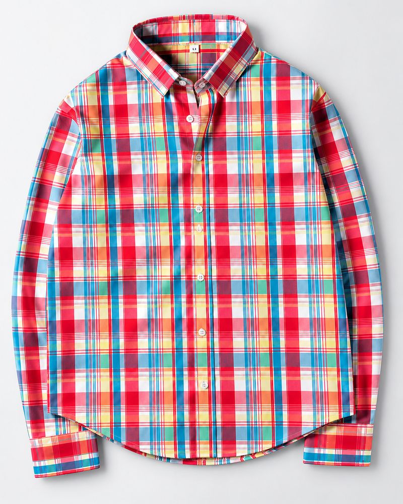 Outryx Men Regular Fit Checkered Spread Collar Casual Shirt - Image 2