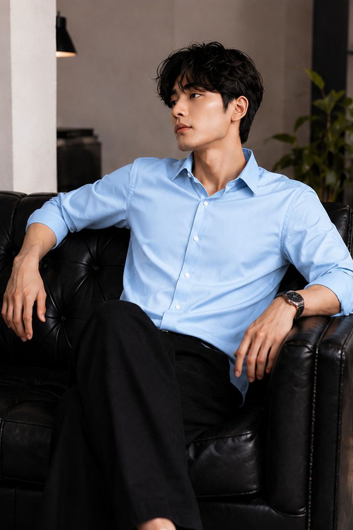 Tirmizi Men Regular Fit Solid Spread Collar Shirt - Image 3