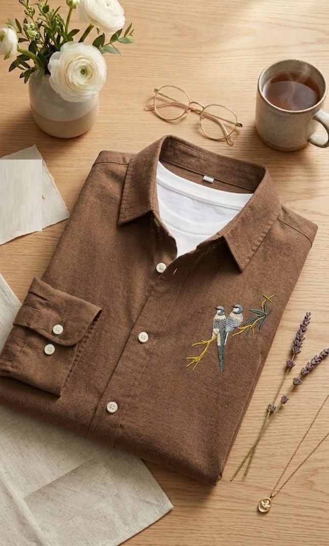 hasti enterprise Men Regular Fit Embroidered Spread Collar Casual - Image 5