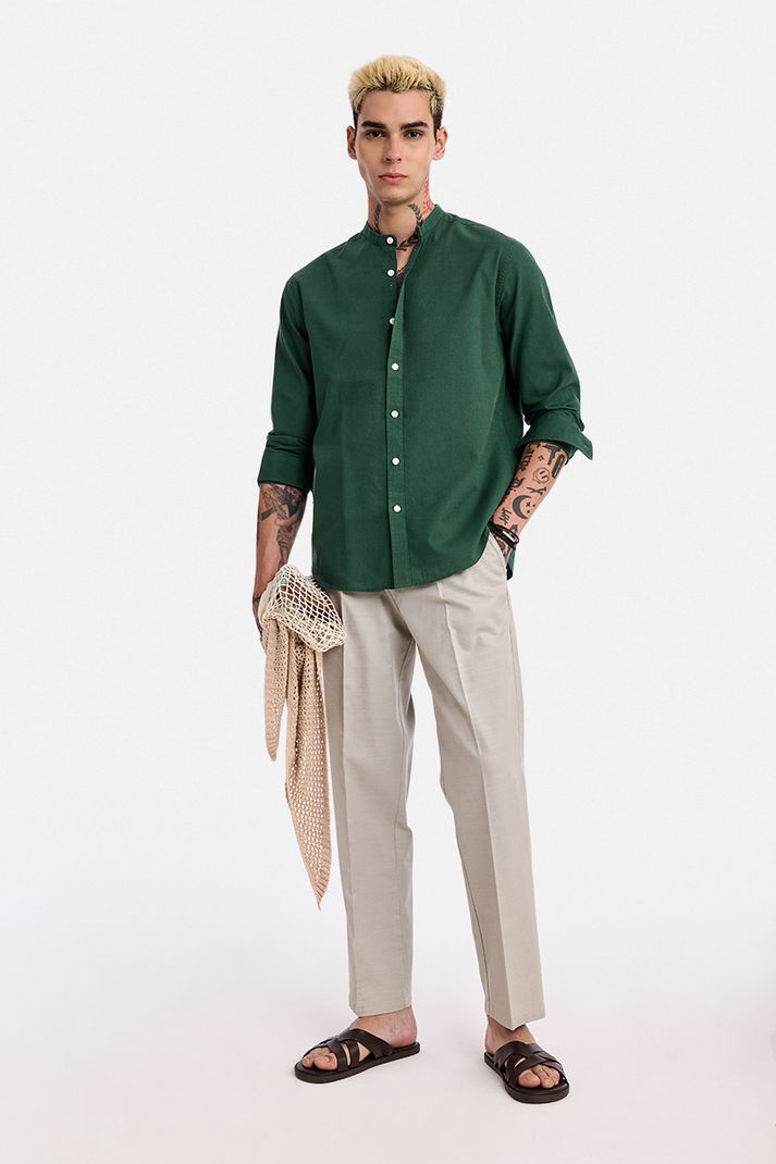 Snitch Men Regular Fit Mandarin Collar Shirt - Image 4