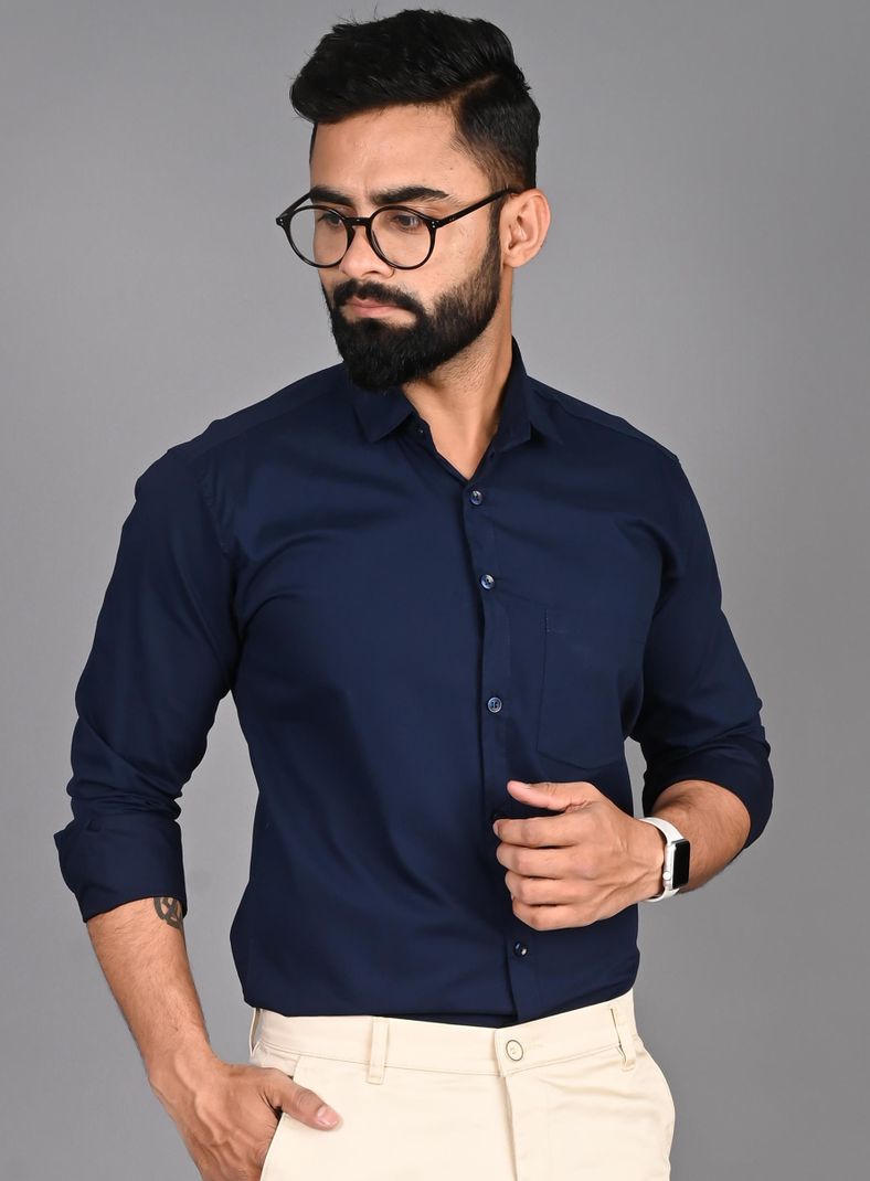 FUBAR Men Slim Fit Solid Spread Collar Shirt - Image 2
