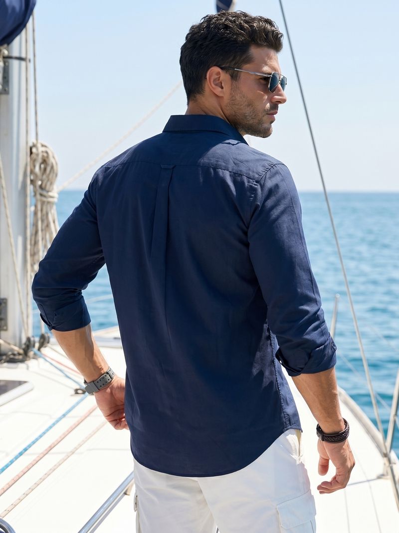 Mast & Harbour Men Regular Fit Solid Spread Collar Shirt - Image 3