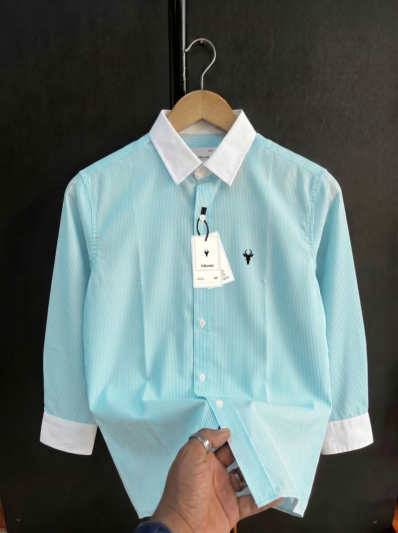 vdlooks Men Regular Fit Striped Spread Collar Shirt - Image 2