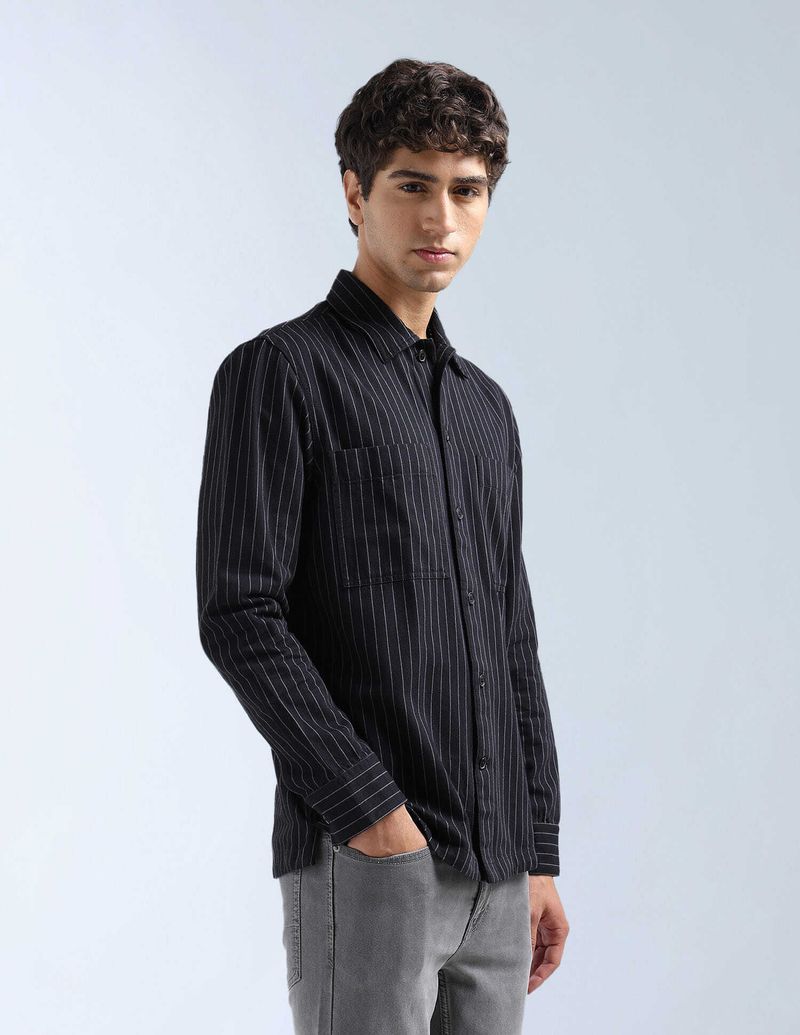 FLYING MACHINE Men Relaxed Fit Striped Shirt - Image 5