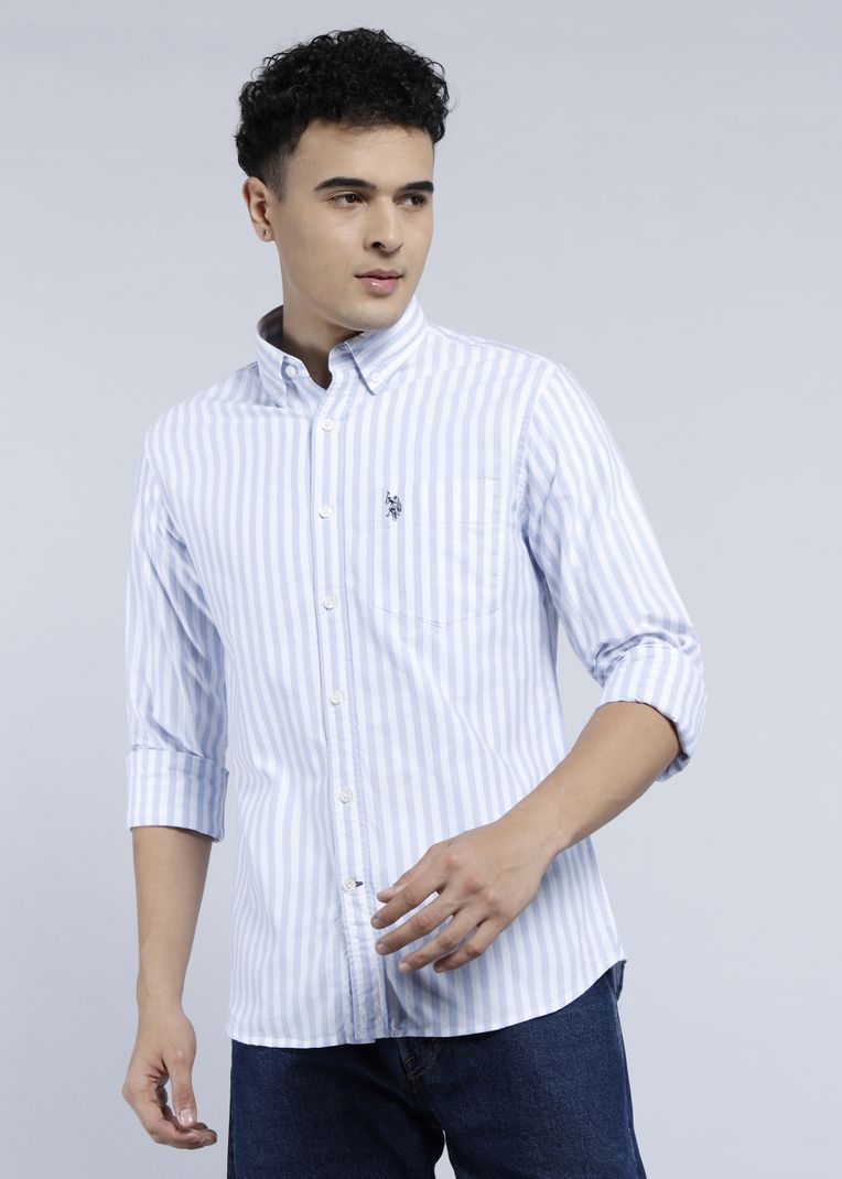 U.S. POLO ASSN. Men Tailored Fit Solid Button Down Shirt - Image 2