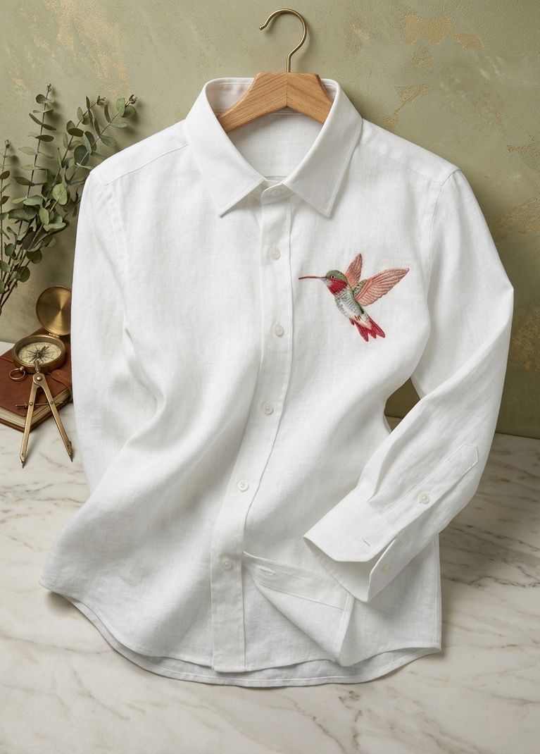 Dk texpa Men Regular Fit Embroidered Shirt - Image 2
